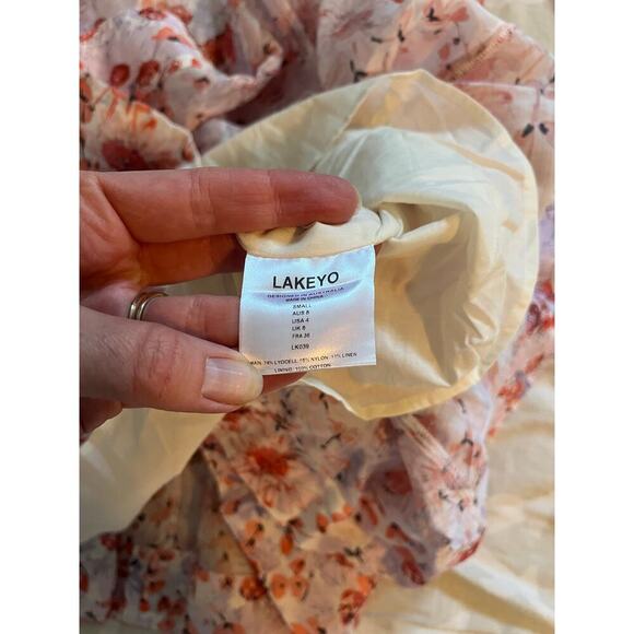 Lakeyo Anselma belted puff sleeve fit and flare mini Dress small nwt - Picture 9 of 10